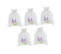 Gatuida 5 pièces Sachets Parfumés Lavande Réutilisables Toile avec Cordon Sacs de Rangement pour Armoire Trousse Fleurie Multifonction pour Cadeaux et Bijoux