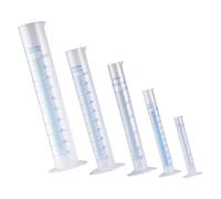 Gatuida 5 pièces Set de Cylindres Gradués Plastique avec Base Stable Éprouvettes de Mesure pour Laboratoire Graduations Claires et Résistantes Volume Usage Professionnel