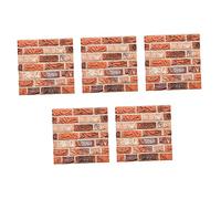 Gatuida 5 pièces Stickers Muraux Brique Auto-adhésifs Imperméables Lot pour Salon Cuisine Bureau Décoration Murale Effet Peint Rétro