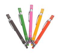 Gatuida 5 Pièces Stylet Capacitif Métallique avec Design Ergonomique pour Écrans Tactiles Bille Rétractable Pratique et Portable pour École Bureau et Événements Couleur