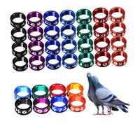 Gatuida 50 Pièces Anneaux de Jambe pour Oiseaux Lot de Colorés pour Identification de Pigeons Perroquets et Volailles Outils Distinction Animaux avec Chiffres Couleur