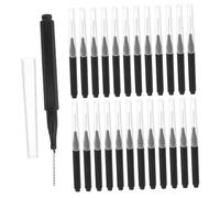 Gatuida 50 pièces Boîte de Brosses Interdentaires Noires Nettoyant Interproximal Nylon et Acier Inoxydable pour Soins des Gencives et Élimination Plaque Portable pour Hygiène Buccale