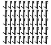 Gatuida 50 Pièces Crochets pour Panier Mural Grillagé, Accessoires pour Grille D'affichage, Plastique Noir, pour Grille Murale et Objets Ménagers, la Cuisine et Buanderie