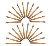 Gatuida 50 Pièces Lot de Brosses à Dents Bambou à Poils Souples Réutilisables Familial Naturel pour Adultes et Garçon Fille Brosses Écologiques Légères pour Maison Voyage et Dortoir