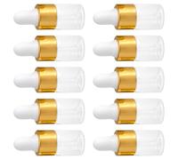 Gatuida 50 pièces Lot de Flacons Compte-gouttes Verre Transparent Petites Bouteilles pour Huiles Essentielles Cosmétiques Liquides Flacons Pipettes Pratiques pour Usage Quotidien et