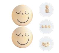 Gatuida 50 pièces Lot de Perles Bois Sourire pour Bricolage Bijoux DIY Perles Vrac Lisses sans Éclats Accessoires Créatifs pour Bracelets Colliers Artisanaux