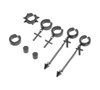 Gatuida 5paires Boucles Oreilles à Clips Femme Manchette Bijoux Oreilles Clips Pour Femmes Unique Design Croisé
