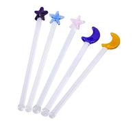 Gatuida 5pièces Bâtonnets De Mélange Verre pour Cocktails Agitateurs À Boissons Bâtonnets De Mélange Réutilisables pour Jus Café Et Chaud