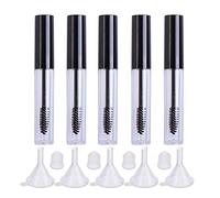 Gatuida 5pièces Lot de Tubes Vides pour Mascara Crème Cils avec Entonnoirs Couvercle Noir Corps Transparent