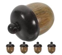 Gatuida 5pièces Pendentif Boîte à Breloques Forme de Gland Petits Pendentifs Bois avec Trou de Suspension pour Collier Porte-clés DIY ou Décoration Noël