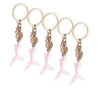 Gatuida 5pièces Porte-clés Animaux Marins Pendentif Sirène Métal Set De Breloques Pour Clés Sac Ou Voiture Thème Plage