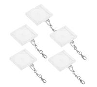 Gatuida 5pièces Porte-clés Cd Transparent Pendentif Mini Album Clé De Voiture Forme De Pochette Dvd Boîtier Clé Vierge Accessoire Décoration Suspendue