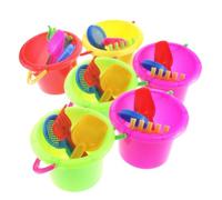 Gatuida 6 Ensembles Jouets de Plage pour Garçon Fille par Set Seau et Cuillère Plastique Educatif pour Jeux de Sable Couleurs et Modèles Aléatoires pour Garçons et Filles