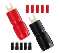 Gatuida 6 Paires Connecteurs à Fourche en Laiton pour Câbles D'enceintes 4ga, Transmission de Signal Ininterrompue, Polarité Codée en Rouge et Noir, Adaptés aux Systèmes Audio