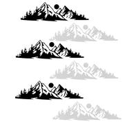 Gatuida 6 pièces Autocollants de Voiture Montagne PVC Résistant Décor Voiture pour Pare-Brise Arrière et Carrosserie Design Coucher de Soleil Reflet Blanc et Noir
