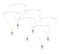 Gatuida 6 Pièces Collier Croix Chrétienne en Bois Marron pour Homme, Pendentif Crucifix Léger et Confortable, Accessoire de Mode Quotidien et Présent de Fête Chrétienne