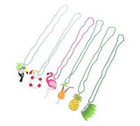Gatuida 6 Pièces Collier Hawaïen Tropical avec Pendentifs Colorés Perles pour Fête Plage Accessoires Décoratifs pour Soirée Estivale