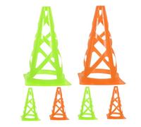 Gatuida 6 Pièces Cônes Entraînement de Football Cônes de Plastique pour Sport Marqueurs Vert et Orange Kit Entraînement Extérieur pour la Vitesse et
