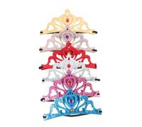 Gatuida 6 pièces Couronnes pour Garçon Fille Bandeaux Princesse Colorés Or Rose Bleu Rose Doré Rouge Accessoires Cosplay et Fête Anniversaire pour Petites Filles