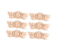 Gatuida 6 Pièces Décalcomanies décoratives en Bois Massif Appliques pour Le mobilier Applique d'angle en Bois ondulation du Bois Applique de décoration de Meubles Applique en Bois Kaki