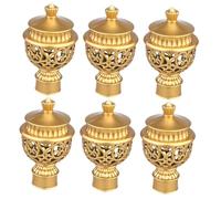 Gatuida 6 pièces Embouts Décoratifs pour Tringle à Rideau Rétro Lot de Finition Dorée Embouts pour Tringle de Fenêtre Accessoires de Décoration Intérieure