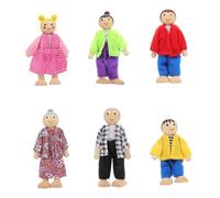 Gatuida 6 pièces Figurines Famille Bois pour Maison de Poupée Modèle et Sûr Ensemble DIY Jolie Collection Décoration Miniature Adorable Cadeau Garçon Fille et Copain