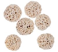 Gatuida 6 pièces Lot de Balles à Mâcher Naturelles pour Petits Animaux Jouets à Mâcher pour Perruches Cochons et Lapins Recherche Nourriture Doux et Comestible