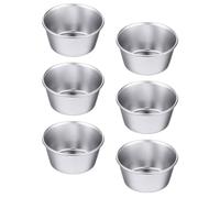 Gatuida 6 Pièces Lot de Moules à Gâteaux et Moules à Pudding en Acier au Carbone Argenté, Surface Lisse, Ne Se Déforme Pas, pour Quiches et Gelées, Shopping Mall et Réunions