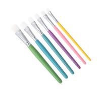 Gatuida 6 pièces Lot de Pinceaux Peinture Garçon Fille Poils Nylon Blanc Brosses Petites pour Aquarelle Gouache et Outils Légers et Portables pour Dessin Créatif