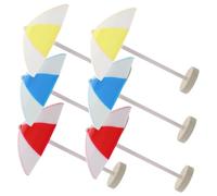 Gatuida 6 pièces Mini Beach Umbrellas for Doll House Stable Resin Mini Sun Umbrellas in Decorative Micro Landscape Accessories for Poolside and Seaside Scenes
