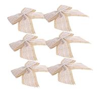 Gatuida 6 pièces Noeuds Décoratifs Lin avec Dentelle Grands Nœuds pour Décoration DIY pour et Présents