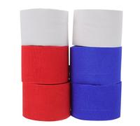 Gatuida 6 pièces Papier Crépon pour Décoration de Fête Mariage et Anniversaire Bandes Multicolores Blanc Rouge Foncé Bleu Royal