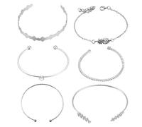 Gatuida 6 pièces Parure de Bracelets Femme Ajustables Style Ananas et de Blé Ouvert Design Créatif et Fin pour Fête et Usage