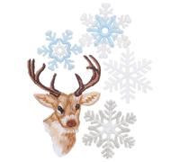 Gatuida 6 pièces Patch Brodé Flocon de Doré Écussons Thermocollants pour Vêtements DIY Décoration Résistante et Réparation pour Vestes Sacs Chapeaux Style Élégant Hiver