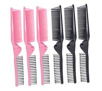 Gatuida 6 pièces Peignes Pliables Anti-statique Résistants Chaleur Double-face Compacts et Légers pour Cheveux Épais Bouclés ou Lisses Noirs Roses