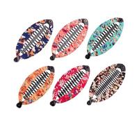 Gatuida 6 Pièces Pinces à Cheveux en Plastique Forme de Poisson Motif Floral Légères sans Traces Accessoires Cheveux Femme pour Usage Domestique