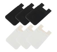 Gatuida 6 pièces Porte-Cartes Adhésif Silicone pour Téléphone Noirs Blancs Pochette Auto-adhésive Fine et Légère pour Cartes de Crédit et Portefeuille Intégré Compatible Smartphone