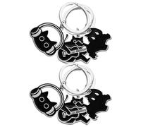 Gatuida 6 Pièces Porte-clés Chat Noir en Alliage Léger et Solide, Accessoire Kawaii de Chat Usage Quotidien ou Présent, avec Breloque Note de Musique et Boîte de Présentation