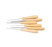 Gatuida 6 Pièces Pottery Tools With Wooden Handle Stainless Steel Ceramic Needle For Polymer Clay Sculpting Deep Carving And Modeling Ergonomic Grip For Home And Studio Use