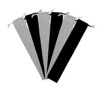 Gatuida 6 pièces Sac de Rangement pour Flûte Soprano Pochettes Velours avec Cordon de Serrage Organisateur Compact pour Clarinette et Flûte Noir et Gris pour Musiciens