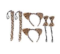 Gatuida 6 pièces Set de Accessoires Costume Chat Bandeau Oreilles Chat Nœud et Queue Décorations Cosplay Durables et Stables pour Fête et Anniversaire