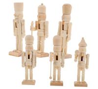 Gatuida 6 Pièces Set de Casse-noisettes Bois à Peindre Décoration DIY Noël Soldat Traditionnel Suspendu pour Sapin et Maison