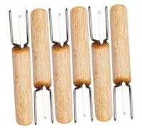 Gatuida 6 Pièces Set de Fourchettes Bbq Professionnelles Acier Inoxydable Porte Réutilisables Polyvalents pour Barbecue Camping et Pique