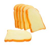Gatuida 6 Pièces Toast Slice Décor PU Résistant Modèle Artificiel Réaliste pour Décoration de Cuisine Vitrine Fête et Photographie