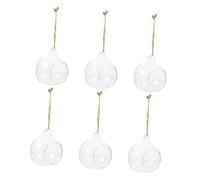 Gatuida 6 pièces Vase Suspendu Verre Transparent pour Plantes Hydroponiques et Bougies Support Décoratif Murale Polyvalent pour Fleurs et Chandeliers