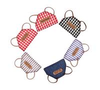 Gatuida 6 Pièces Vintage Denim and Checkered Patterns for Role Play for Handmade Dolly Clothing Accessories
