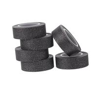 Gatuida 6 rouleaux Ruban Adhésif Pailleté Noir Masking Tape Papier Décoratif Scintillant pour Scrapbooking DIY Rouleau Washi Tape Artisanal et Facile à Déchirer Décoration Journaux et