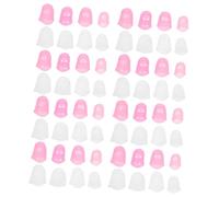 Gatuida 64 Pièces Silicone Finger Protectors Slip Soft Fingertip Covers For Guitar Ukulele Bass And Sewing Beginners Ergonomic Finger Guards