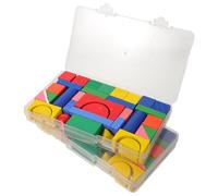 Gatuida 68 Formes géométriques 3D Solides pour l'apprentissage - Mini Blocs de Bois colorés pour l'éveil aux mathématiques et à la géométrie (Niveau préscolaire)