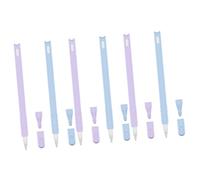 Gatuida 6pièces Étui Silicone Forme De Tête De Chat Compatible avec Pencil Couleurs Et Bleu Ciel
